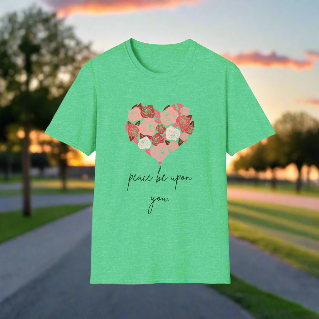Bright Light Green Unisex PEACE BE UPON YOU salam muslim casual tshirt
