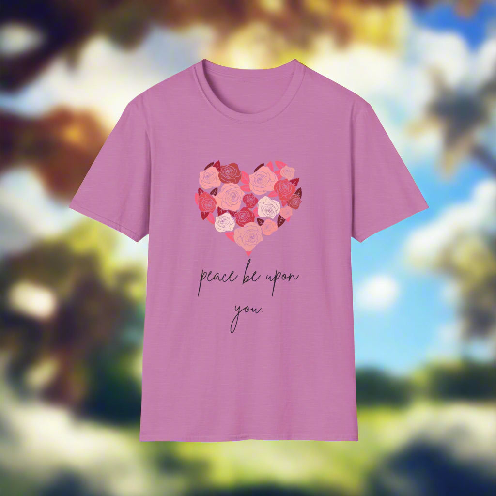 dark pink Unisex PEACE BE UPON YOU salam muslim casual tshirt