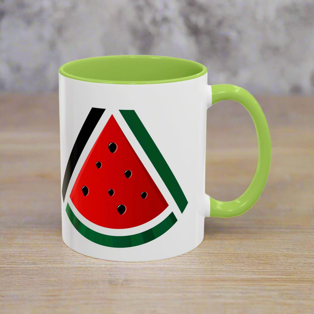 Watermelon Accent Coffee Mug - Fun Summer Drinkware for Bright Mornings