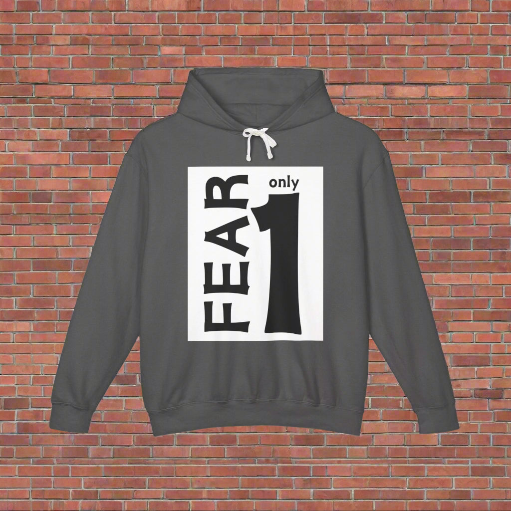 Grey Lightweight FEAR ONLY 1 Muslim muslimah casual comfort hoodie sweatshirt