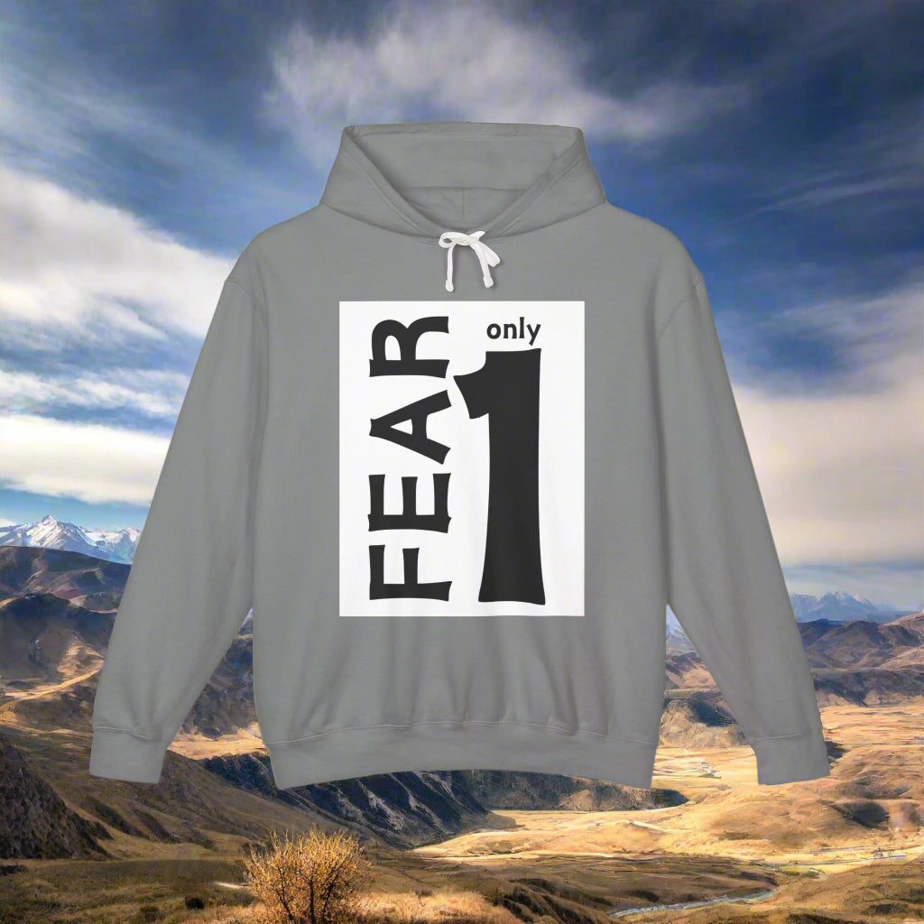 Grey Lightweight FEAR ONLY 1 Muslim muslimah casual comfort hoodie sweatshirt