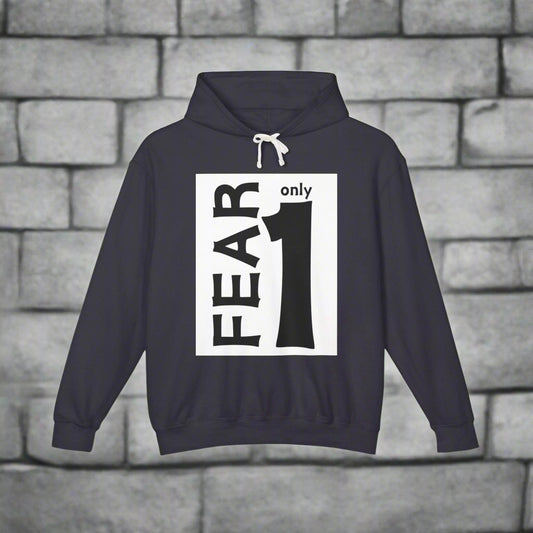 Grey Lightweight FEAR ONLY 1 Muslim muslimah casual comfort hoodie sweatshirt unisex