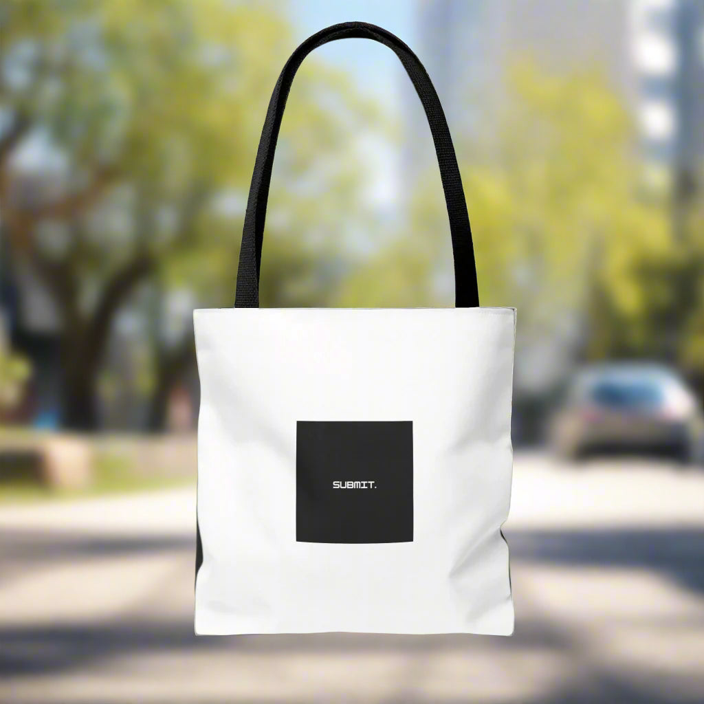Women's Black White BELIEVE submit muslimah muslim casual tote bag