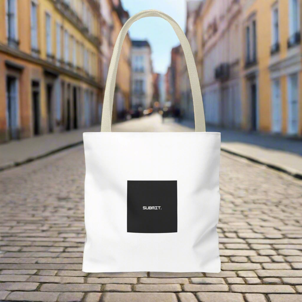 Women's Black White BELIEVE submit muslimah casual tote bag