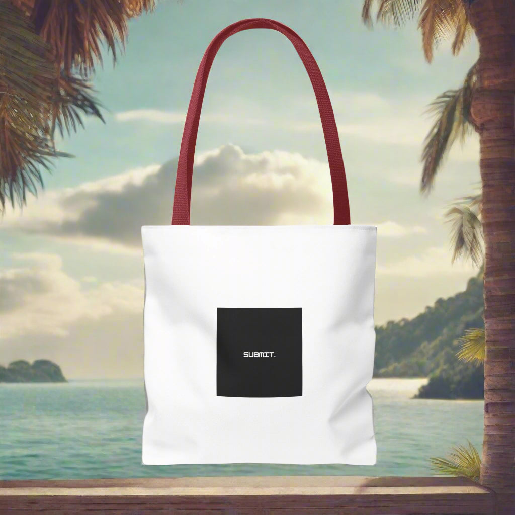 Women's Black White BELIEVE submit muslimah casual tote bag red