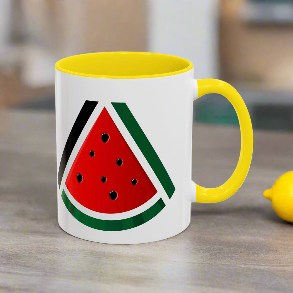 Watermelon Accent Coffee Mug - Fun Summer Drinkware for Bright Mornings