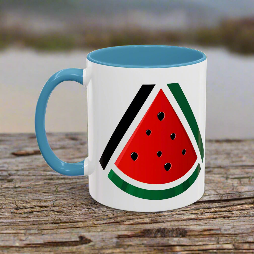 Watermelon Accent Coffee Mug - Fun Summer Drinkware for Bright Mornings