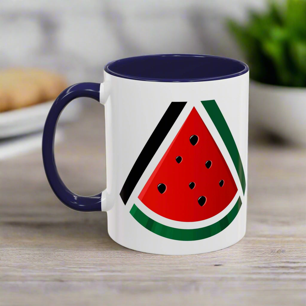 Watermelon Accent Coffee Mug - Fun Summer Drinkware for Bright Mornings