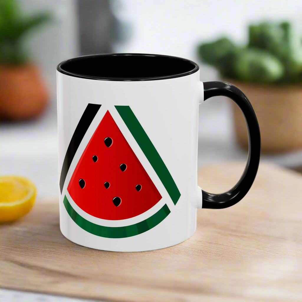 Watermelon Accent Coffee Mug - Fun Summer Drinkware for Bright Mornings