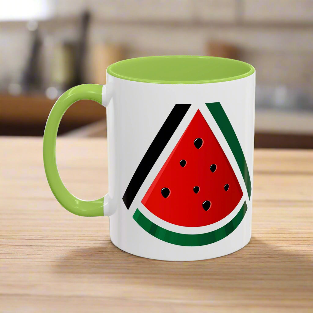 Watermelon Accent Coffee Mug - Fun Summer Drinkware for Bright Mornings