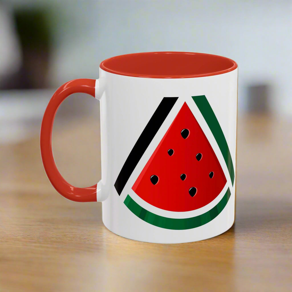 Watermelon Accent Coffee Mug - Fun Summer Drinkware for Bright Mornings