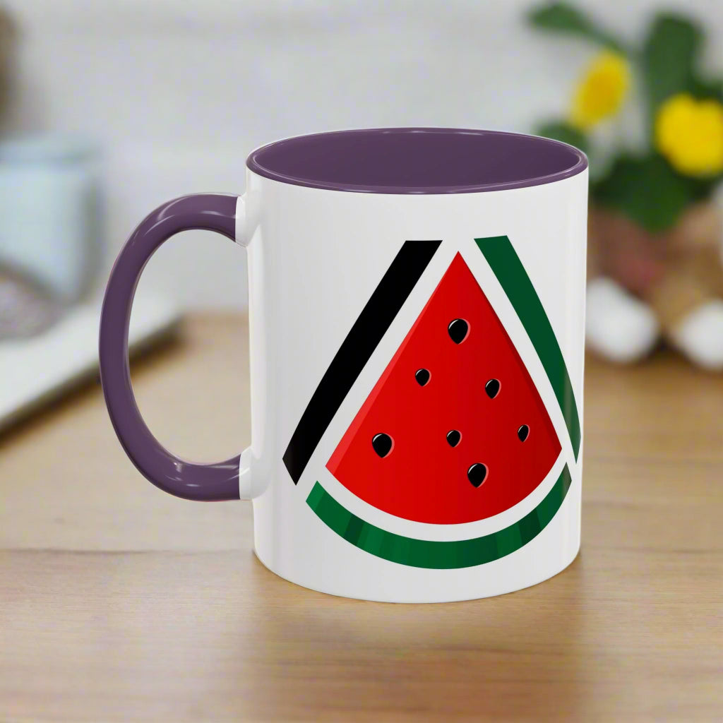Watermelon Accent Coffee Mug - Fun Summer Drinkware for Bright Mornings