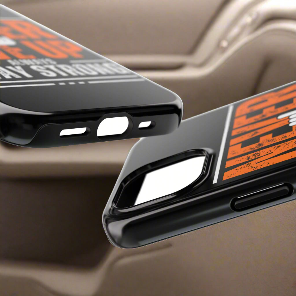 unisex black iphone motivation never give up strong phone cover case protector