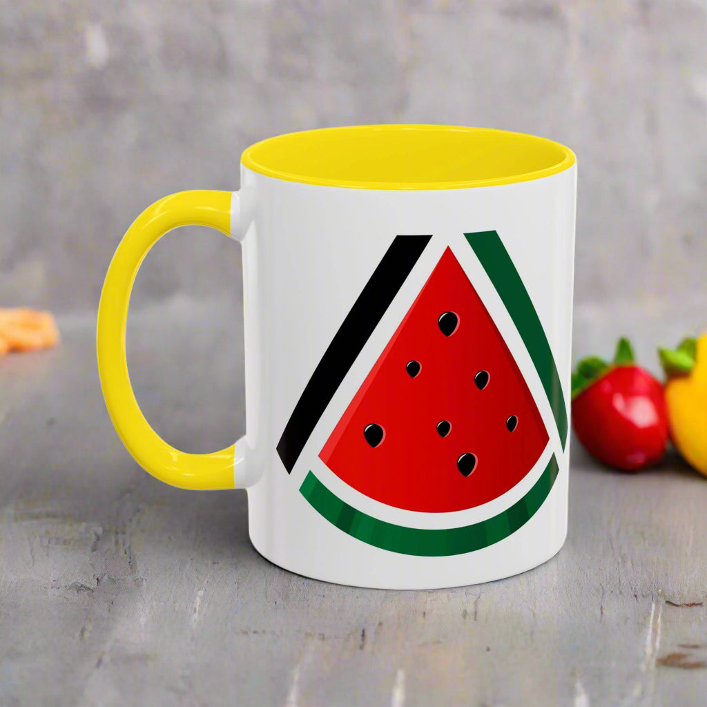 Watermelon Accent Coffee Mug - Fun Summer Drinkware for Bright Mornings