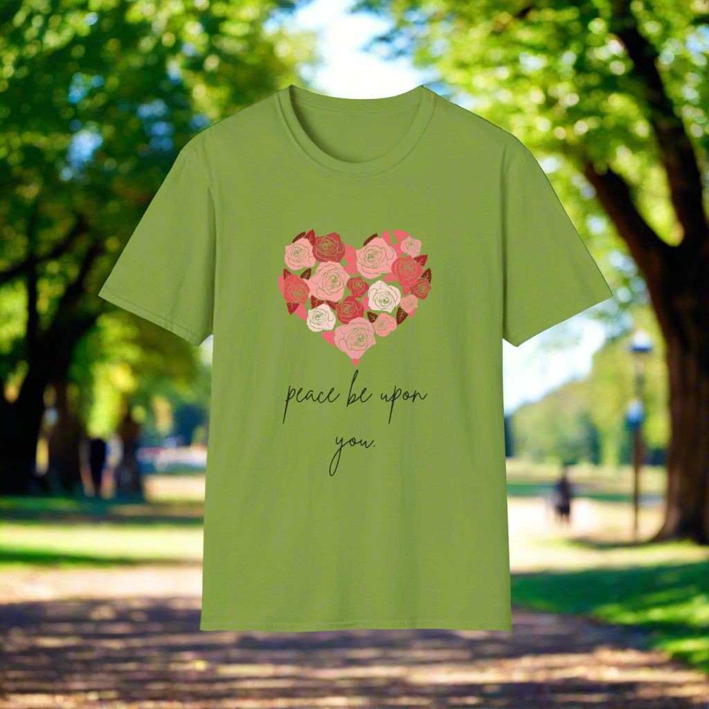 Green  Unisex PEACE BE UPON YOU salam muslim casual tshirt