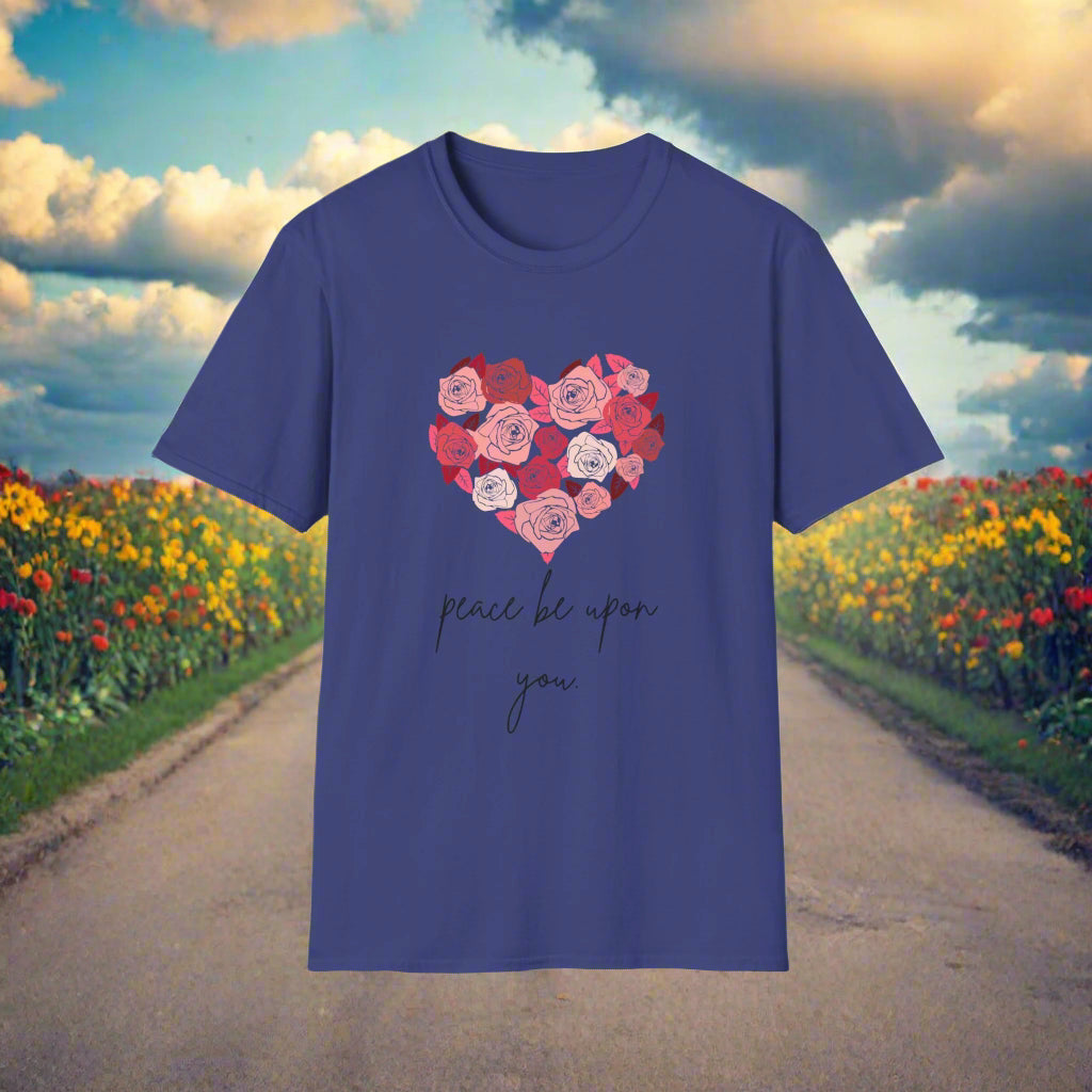 Navy Blue  Unisex PEACE BE UPON YOU salam muslim casual tshirt