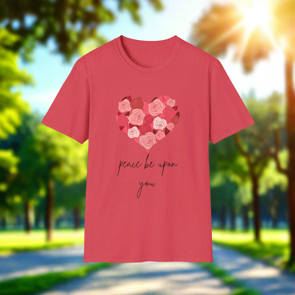 Red  Unisex PEACE BE UPON YOU salam muslim casual tshirt